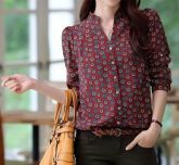 Camisa Chiffon bordô