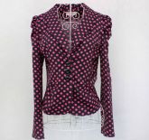 Blazer Preto Bolinhas Rosas